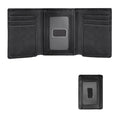 Trifold Wallet for Men, Leather Wallets with 8 Card Slot and 2 Money Pocket and 1 Clear Photo Slot + 1 Minimalist Leather Card Pocket with 6 Card