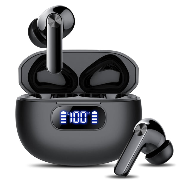 Wireless Earbuds, Bluetooth 5.3 Headphones LED Power Display, 2025 New Wireless Earphones, 4 ENC Noise Cancelling Mic, Hifi Stereo, 48H Playtime