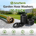 SmoTecQ 30 Pack Garden Hose Washers with Self-Locking Tabs - Heavy Duty Rubber Seals for 3/4" Hose Fittings, Stay-in-Place Design Prevents Falling