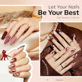modelones Gel Nail Polish Set -6 Colors Nude Brown Gel Polish Kit Neutral Raspberries Purple Pearl Glitter Nail Polish Soak Off LED Starter Kit