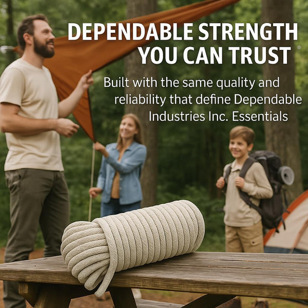 100 Ft Heavy Duty Braided Cotton Rope Clothesline Approximately #6 1/4" 6 mm Multi Purpose Home Boat Camping Size #6