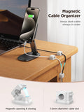 9 Pack Magnetic Cable Clips [Cable Smooth Adjustable] Cord Holder, Under Desk Cable Management, JOYROOM Adhesive Wire Holder Keeper Organizer for