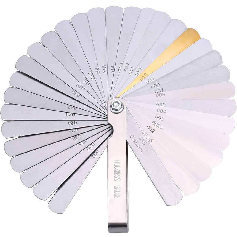 Hotop 1pc Feeler Gauges Imperial Measuring Tool Stainless Steel 0.04 - 0.88 mm 32 Blades