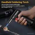 Sondiko Butane Torch, Refillable Soldering Torch with Visible Fuel Window Black 1-Pack
