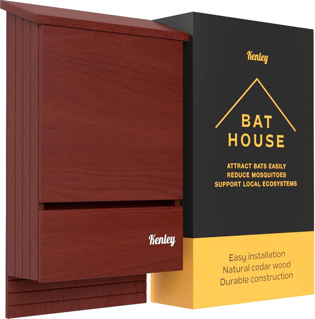 Kenley Bat House - Outdoor Bat Box Shelter with Large Double Chamber - Handcraft