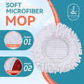 3 Pack Spin Mop Heads Replacements for Ocedar Easywring 1 Tank System Mop Replace Head Attachments, Microfiber Chenille Mop Pad Spin Mop Refill