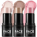 FOCALLURE 3 Pcs Cream Contour Sticks,Shades with Highlighter & Bronzer & Blush,Non-Greasy Long-Wear Face Contouring Pen,Easy to Sculpt the Face