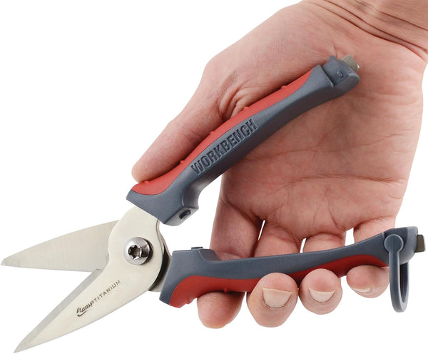 Clauss 20462 8-Inch Spring Assist Titanium Snips, All Purpose Heavy Duty Snips for Thick, Tough Materials