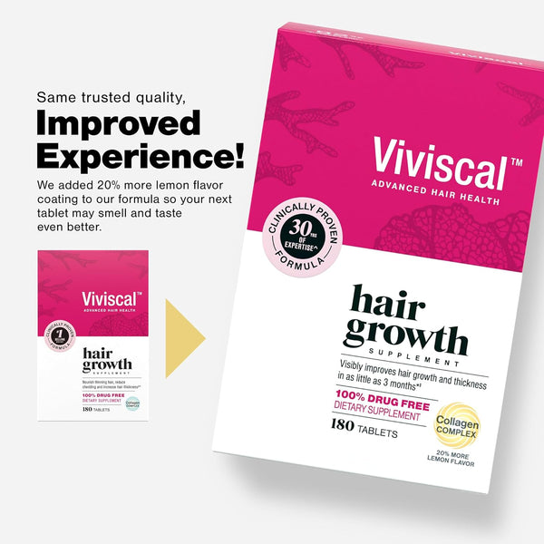 Viviscal Hair Growth Supplements for Women, Thicker Fuller Hair Support for Thinning Hair and Hair Loss, with Biotin and Marine Collagen,