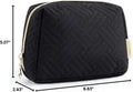 BAGSMART Small Makeup Bag, Compact Cosmetic Pouch for Women for Purse, Travel Toiletry Organizer with Wide Open Design, Black 01-Black