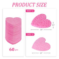 50-Count Kickleen Compressed Cellulose Heart Shape Facial Sponges | Natural Cosmetic Spa Sponges for Facial Cleansing | Exfoliating | Makeup Mask