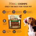 Pork Chomps Roasted Pork Skin Dog Chews, 6 Inch Twists, 15 Count - Long-Lasting Treats for Dogs - High Protein, Rawhide-Free, Low Fat, Healthy &