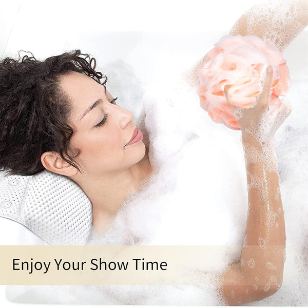 Bath Loofah Sponge Body Scrubber Shower Sponge Exfoliating Mesh Pouf Shower Ball Bath Sponges for Women and Men Bathing Accessories (4Pack 50G