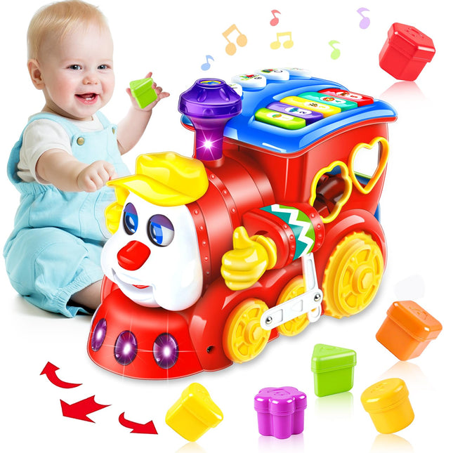 Baby Toys for 1 Year Old Boy Girl Gift Musical Train Baby Toys 6-12 12-18 Months,Early Educational Learning Montessori K