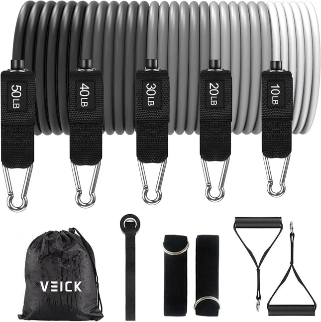 VEICK Resistance Bands, Exercise Bands, Workout Bands Set for Working Out with H