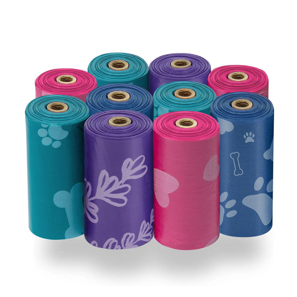 Best Pet Supplies Dog Poop Bags for Waste Refuse Cleanup, Doggy Roll Replacements for Outdoor Puppy Walking and Travel, Leak Proof and Tear