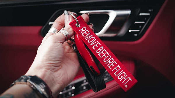 Apex Imports AIXEPA 10x Remove Before Flight Red/White Key Chain 5.5" x 1" (10 Pack)