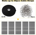 YMCRLUX 1"x32ft Hook and Loop Straps with 50 Metal Buckles, Adjustable Fastening Cable Straps, Cut-to-Length Cinch Strap, Reusable Nylon Securing