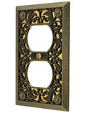 Amerelle 65DAB Filigree Wallplate, 1 Duplex, Antique Brass