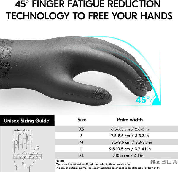 Vgo... 1 Pair Household Cleaning Gloves Infused with Rresh Rich Aromas, Lined Dishwashing Gloves,Long Sleeves Kitchen Gloves, Bathroom Cleaning,