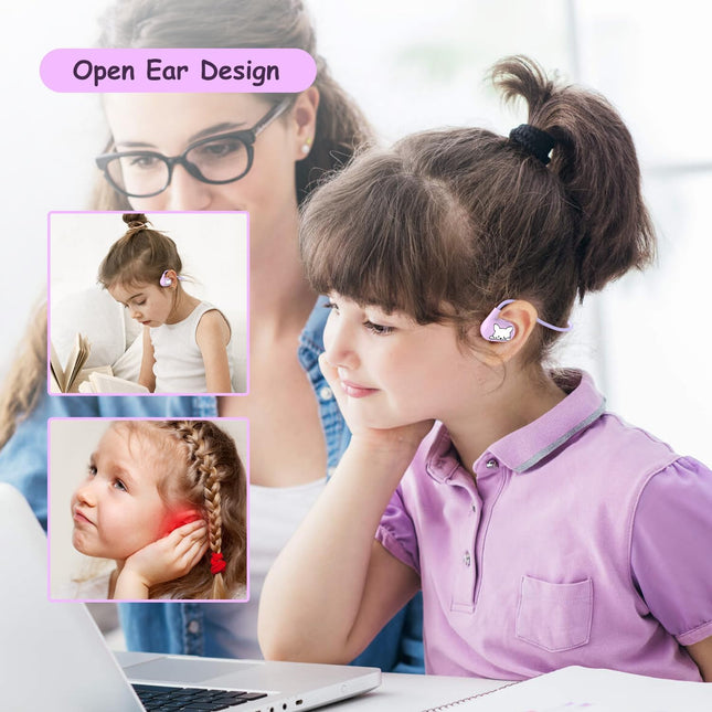 Kids Headphones, LK15 Open Ear Bluetooth Headphones with Air Conduction, Ultra-Light, 85Db Volume Limiting Wireless Head