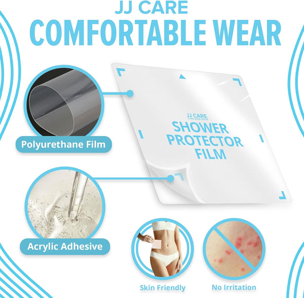 Shower Protector [Pack of 7], 9x9 Dialysis Catheter Shower Shileds Wound Cover, PICC Line Water Barrier, Colostomy Waterproof Bandage Protector, 1