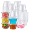 AOZITA 100 Sets - 4 oz Portion Cups With Lids, Jello Shot Cups, Small Plastic Containers, Airtight and Stackable Souffle Cups 4.0 fluid_ounces 100