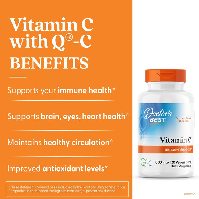 Doctor'S Best Vitamin C with Q-C - Vitamin C 1000Mg Non-Gmo, Vegan, Gluten Free,