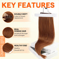 Full Shine Weft Hair Extensions 14 Inch 100G Copper Double Weft Remy Hair | Human Hair Bundles, Double Weft Extensions, Remy Straight Hair Weft,