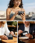 FINTIE Slim Minimalist Front Pocket Wallet RFID Blocking Credit Card Holder | Card Cases with ID Window for Men Women, Black
