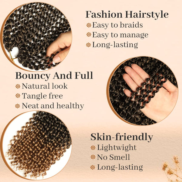 Passion Twist Hair 12 Inch 8 Packs Passion Twist Braiding Hair Water Wave Crochet Hair Extensions Bohemian Braids Passion Twist Crochet Hair Ombre