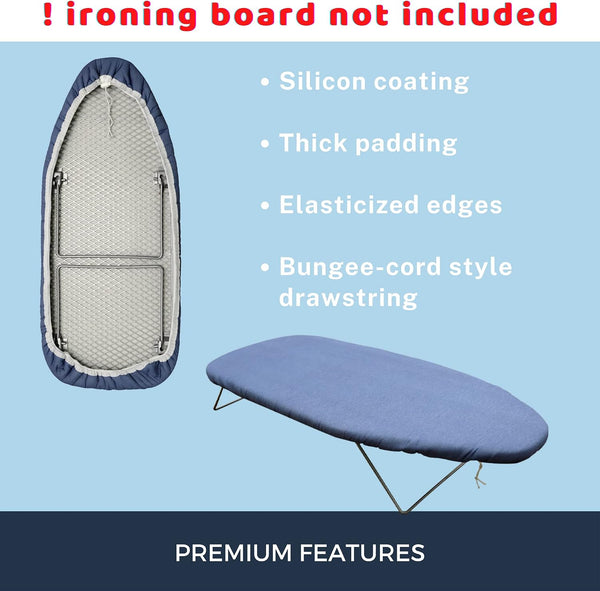 12.5 X 30 inch Smart Table top Ironing Board Cover and Pad with Standard Size, Fits Small, Mini Board, Easy Placement, Extra Thick Padding,