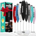 Powerlix Powerful Handheld Milk Frother with Stand Battery Operated Foam Maker Frother Wand for Coffee (A Black) (No Stand Matte Black)