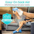 Vive Sock Aid - Easy On and Off Stocking Slider - Donner Pulling Assist Device - Sock Helper Aide Tool - Puller for Elderly, Senior, Pregnant,