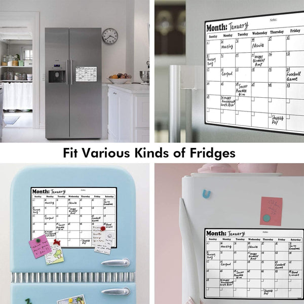 Fridge Calendar Magnetic Dry Erase Whiteboard Calendar For Refrigerator Planners 16.9 Inches X 11.8 Inches 16.9"W x 11.8"H