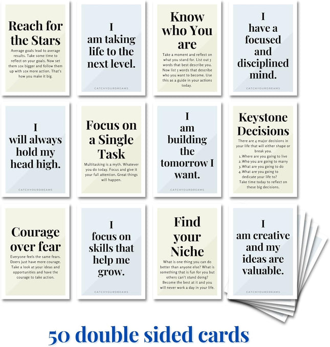 Mind of a Champion - Motivational Cards for Men Affirmations and Action Steps to