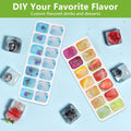 Ice Cube Tray, 4 Pack Silicone Ice Tray, 14 Ice Cube Molds with Lids, Stackable Ice Cube Molds for Chilling Drinks, Whiskeys, Cocktails (2Blue +