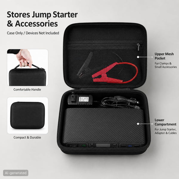 GWCASE Jump Starter Case for Halo Bolt Air 58830 57720/Air+ 55500, Box Only All Black For Halo Bolt Air/Air+ 55500