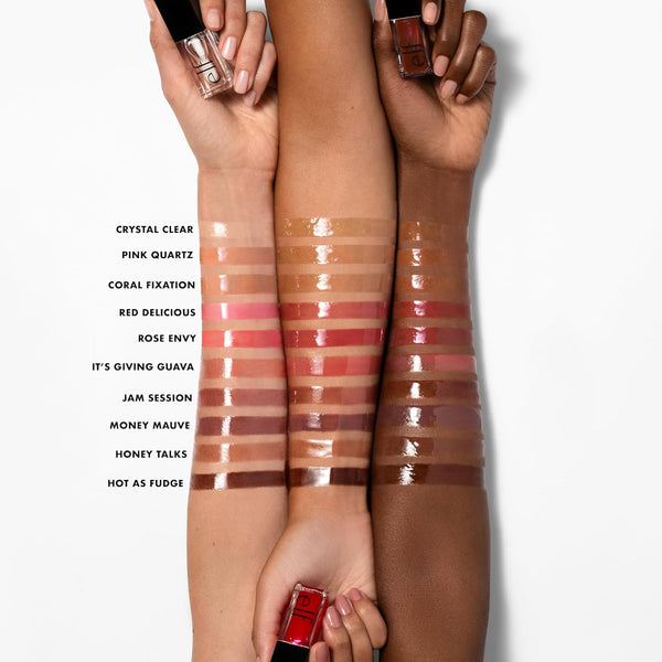 E.L.F. Glow Reviver Lip Oil, Nourishing Tinted Lip Oil for a High-Shine Finish, Infused with Jojoba Oil, Vegan & Cruelty-Free, Hot as Fudge