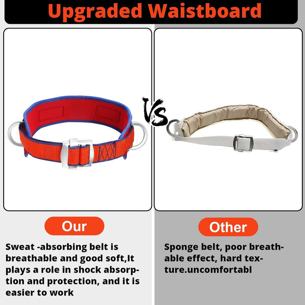 Trsmima Safety Belt with Adjustable Lanyard and Updated Waist Pad - Tree Climbing Belt Harness - Safety Lanyard Fall Protection- Fall Arrest Kite