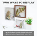 Muzilife Shadow Box Picture Frame with Linen Board Deep Wood Glass Display Case Ready to Hang Memory Box Baby Sports Memorabilia, Pins, Awards,