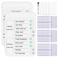 2Pcs Chore Chart for Kids to Do List Checklist Board Detachable Message Slider Schedule Planning Boards with 30Pcs Blank Checklist 4Pcs Cardstock