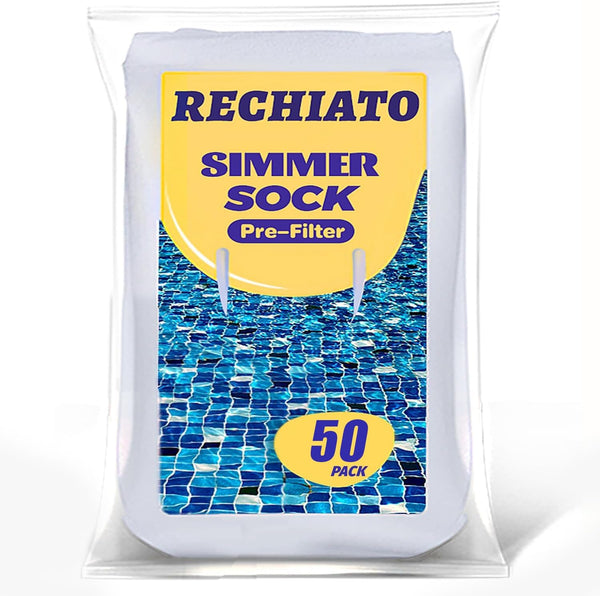 50 Pack Pool Skimmer Socks for Pool Filters, Filters Baskets and Skimmers to Filter Debris and Leaves, Protact Filter System of Inground and Above