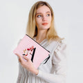 Vavabox A-Z Personalized Makeup Bag, Birthday Gifts for Women Mom, Gifts for Best Friend, Bride Bridesmaid Cosmetic bag (A, 06-Pink) 06-Pink A