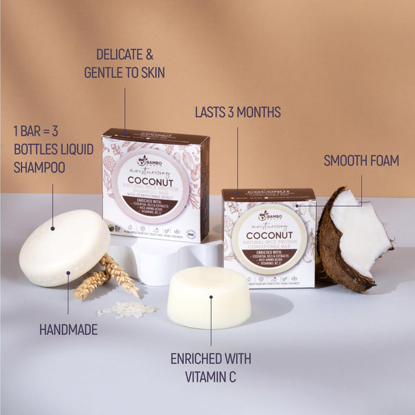Solid Rice Protein Water Shampoo & Conditioner Hair Soap â€“ Shampoo and Conditioner Bars for Hair with All Natural Plant Based Essential Oils and