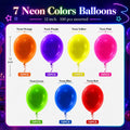 100 Pcs UV Neon Balloons, Neon Glow Party Balloons UV BlackLight Balloons glow in the dark party supplies for Birthday Decorations Wedding Glow