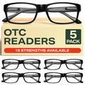 Gaoye Professional Reading Glasses for All Day - Computer Readers with Blue Light Protection - Value Pack B1-5 Pack Light Black 2.0 x