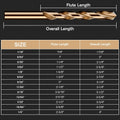 Cobalt Drill Bit Set, 13Pcs M35 High Speed Steel Jobber Length Drill Bit Kit for Hardened Metal, Stainless Steel, Cast Iron, Wood and Plastic,