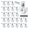24 Pack White Down Wall Clip Closet Shelves Clips Wire Shelf Loop Clip Plastic Wire Shelf Brackets Included Clips Screws and Expansion Tubes for