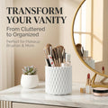 Makeup Brush Holder Organizer - 360ÃÂ° Rotating Makeup Brush Organizer 5 Slot Make up Brushes Cup for Cosmetics, Lipsticks, Bathroom Vanity Desktop